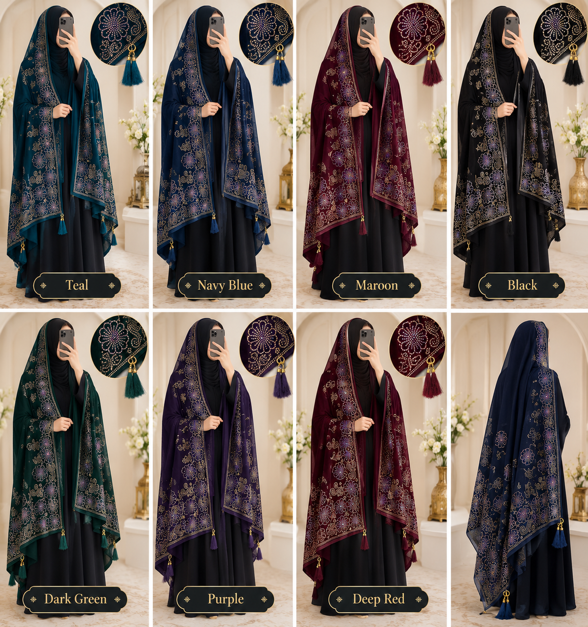Velvet Shawl DMC STONES - Soft Luxury Modest Wrap