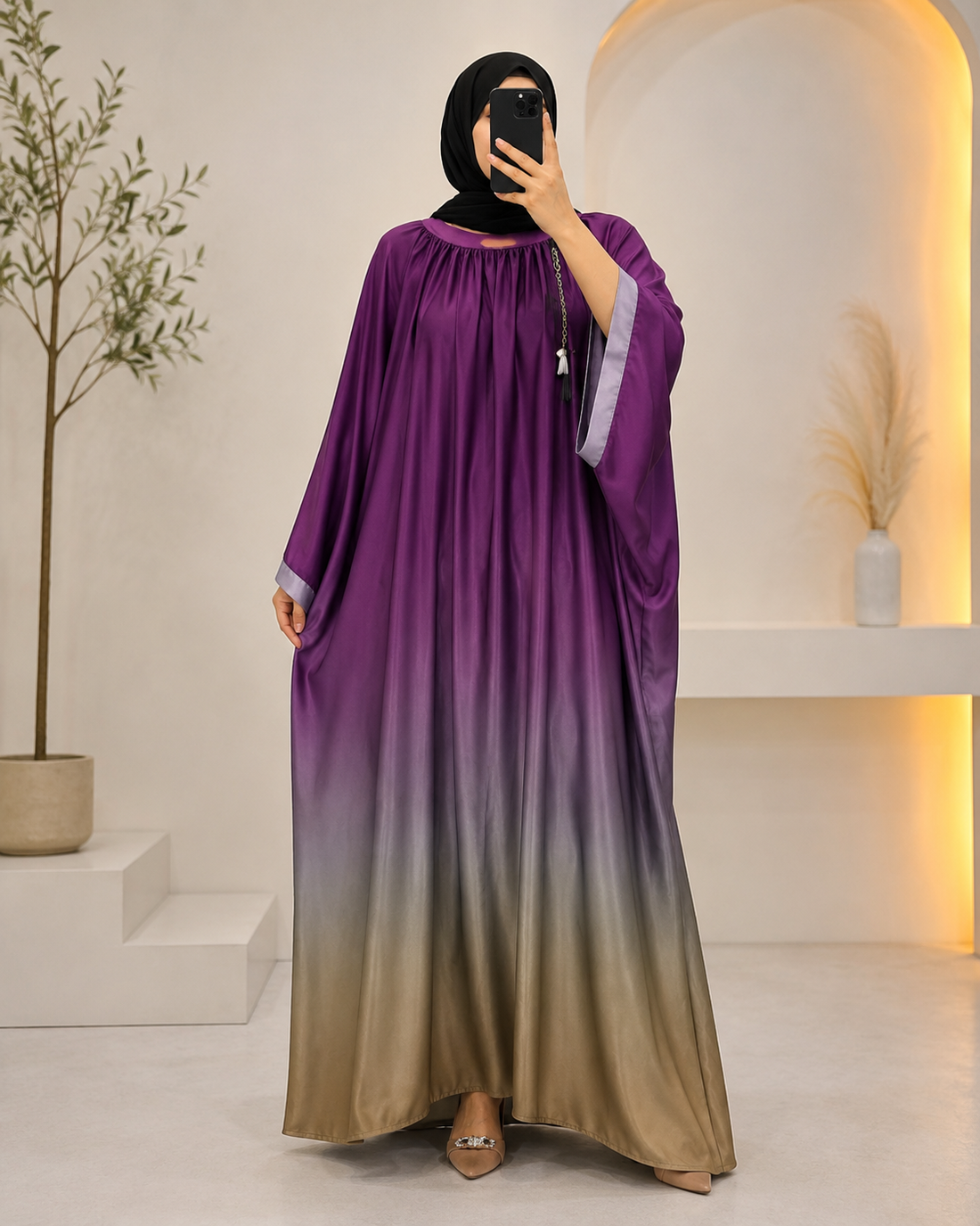 Two-Tone Elegance Abaya